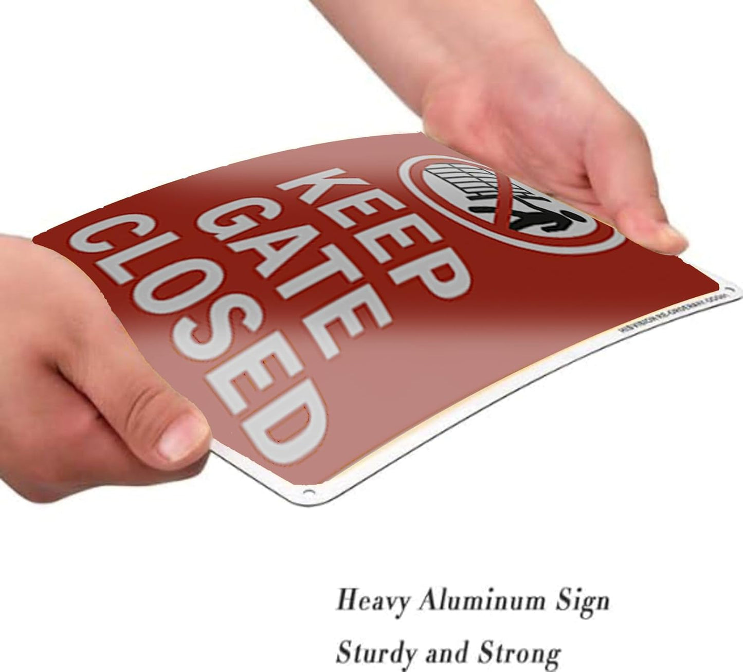 Keep Gate Closed Sign - Rust-Resistant Aluminum Waterproof Outdoor Sign with UV Fade-Resistant Ink, Includes Rope & Screws for Easy Installation - Suitable for Yard, Fence, Dog/Pool/Livestock Area