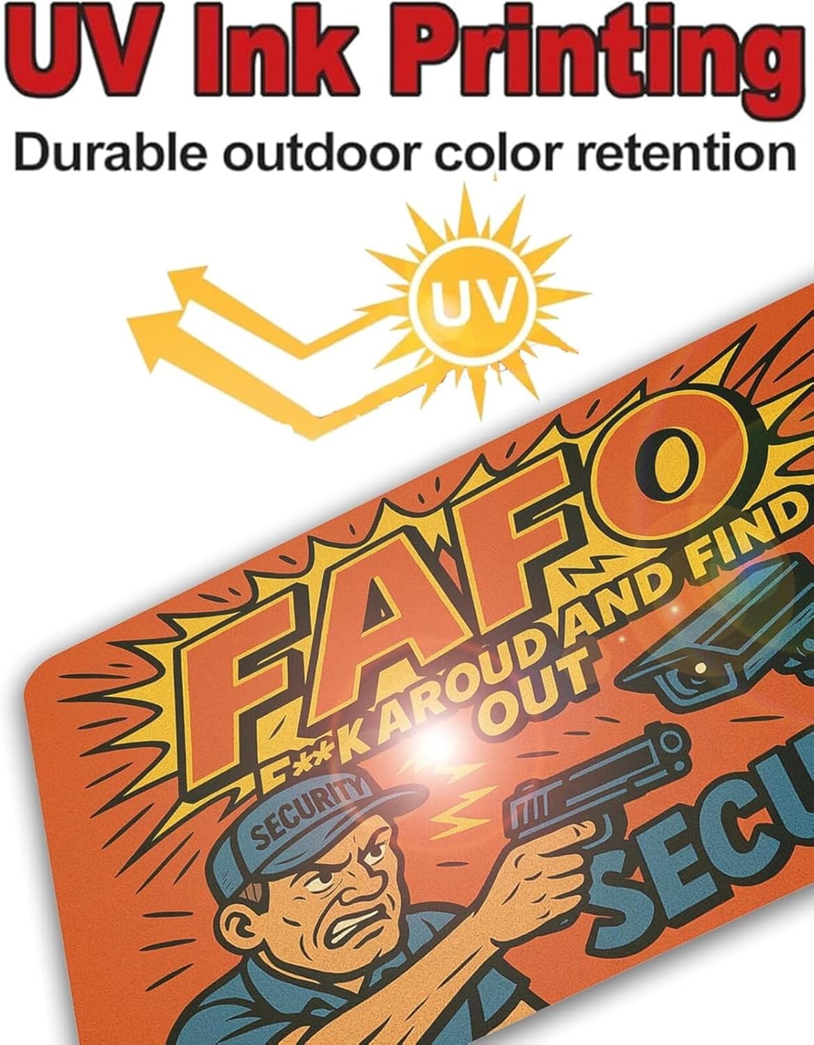 FAFO Security Sign 9x12 Inch – Funny Warning FAFO Sign, Heavy Duty Rustproof Aluminum FAFO Security Signs for Outdoor with FREE Mounting Accessories, Waterproof UV Printed