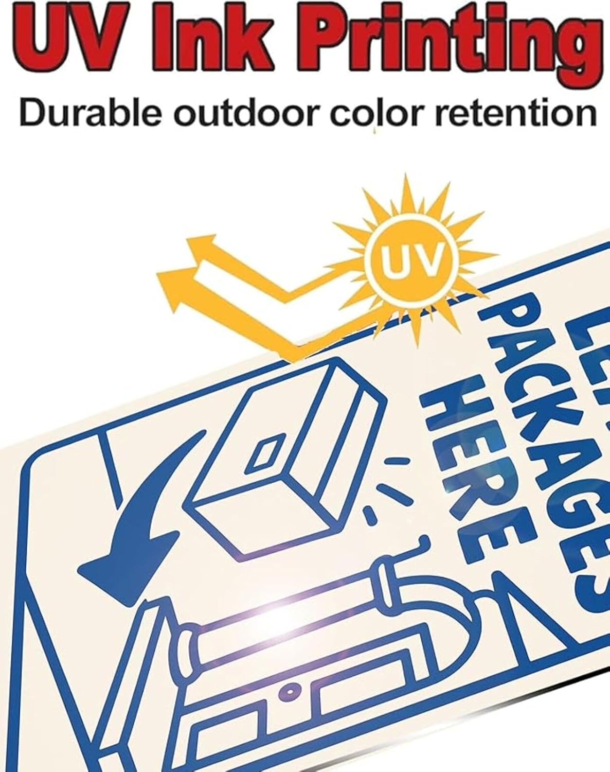 Dekvoraq Leave Packages Here 9x12 Inch – Heavy Duty Rustproof Aluminum Please Leave Packages Here Sign with FREE Mounting Accessories, Waterproof UV Printed Delivery Drop Off