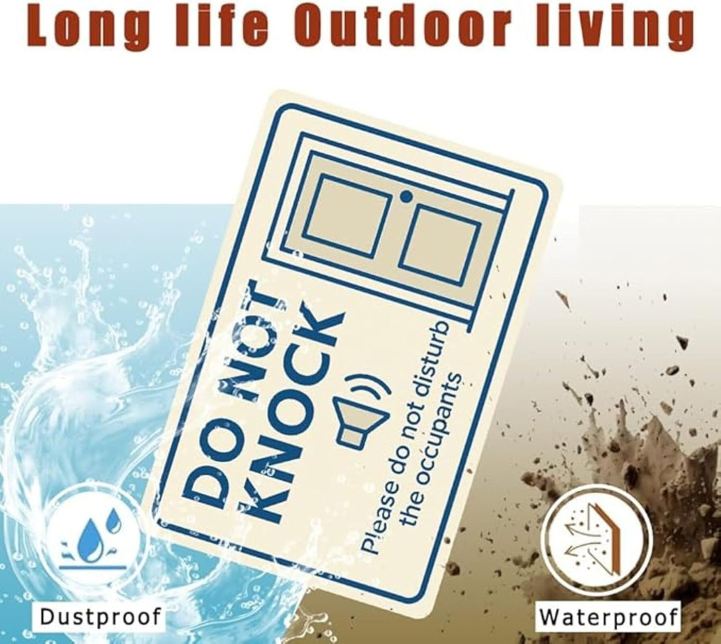 Dekvoraq Do Not Knock 9x12 Inch – Heavy Duty Rustproof Aluminum Please Do Not Disturb Sign with FREE Mounting Accessories, Waterproof UV Printed Outdoor Door Gate