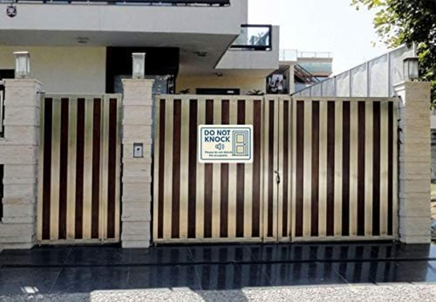 Dekvoraq Do Not Knock 9x12 Inch – Heavy Duty Rustproof Aluminum Please Do Not Disturb Sign with FREE Mounting Accessories, Waterproof UV Printed Outdoor Door Gate