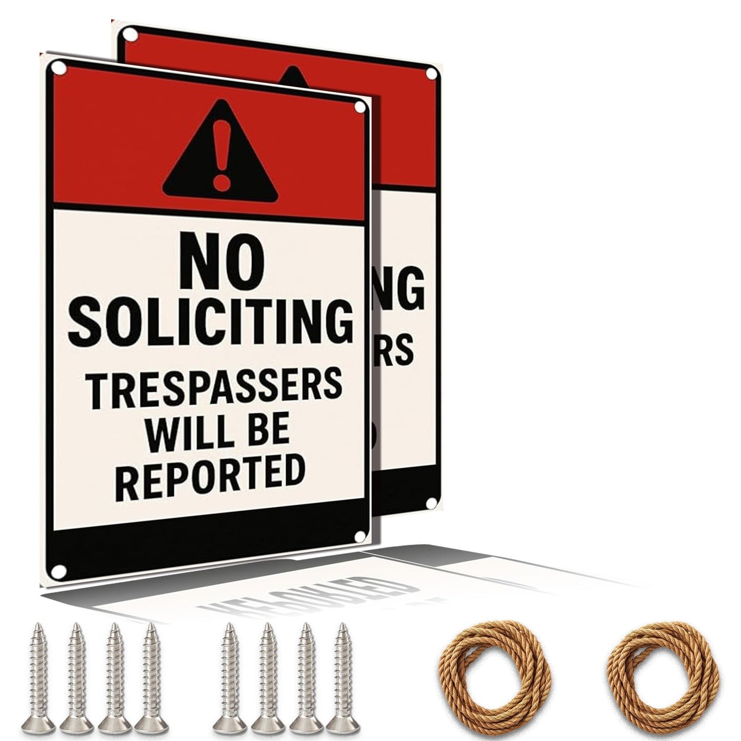 Nah We Good No Soliciting Sign – 12 x 9 Inches Funny No Soliciting Sign for House, Rust-Proof Metal No Soliciting Sign for Front Door, Outdoor Cute No Soliciting Sign with Screws & Rope