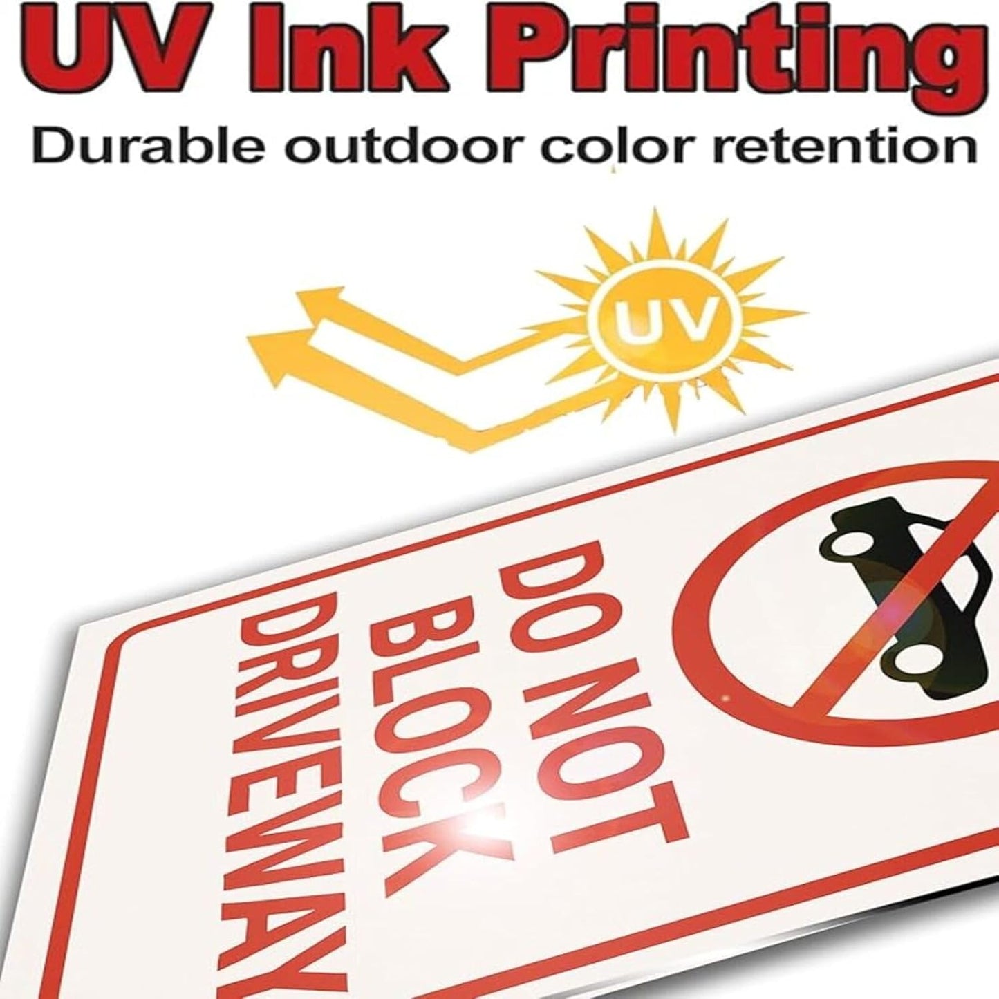 Do Not Block Driveway Sign 9x12 Inch - Heavy Duty Rustproof Aluminum No Parking Sign with Free Mounting Kit Waterproof UV Printed Outdoor Private Property Warning Sign for Driveway/Fence/Garage