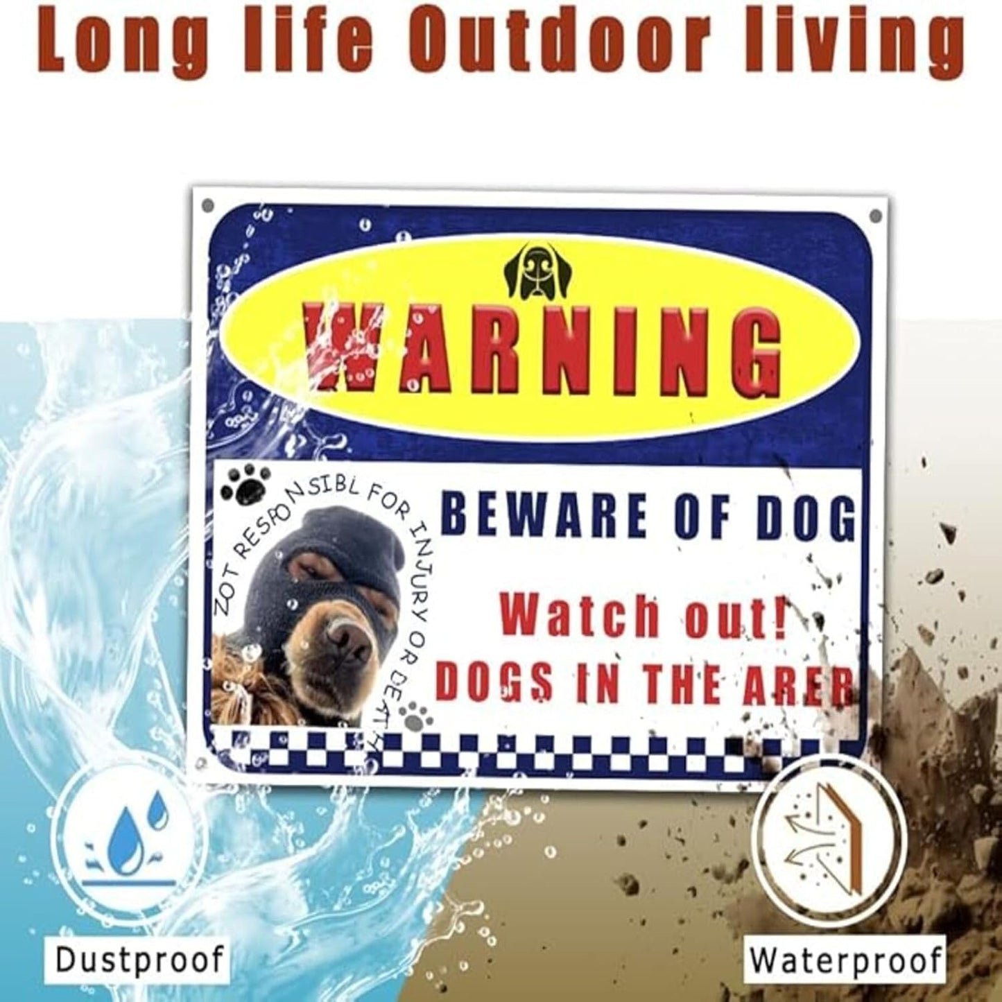 Beware of Dog Sign 9x12 Inch Aluminum Metal Outdoor Sign Waterproof Rustproof UV Printed with Free Mounting Kits Ideal for Fence/Gate/Yard Fits German Shepherd/Cane Corso/Pitbull Owners
