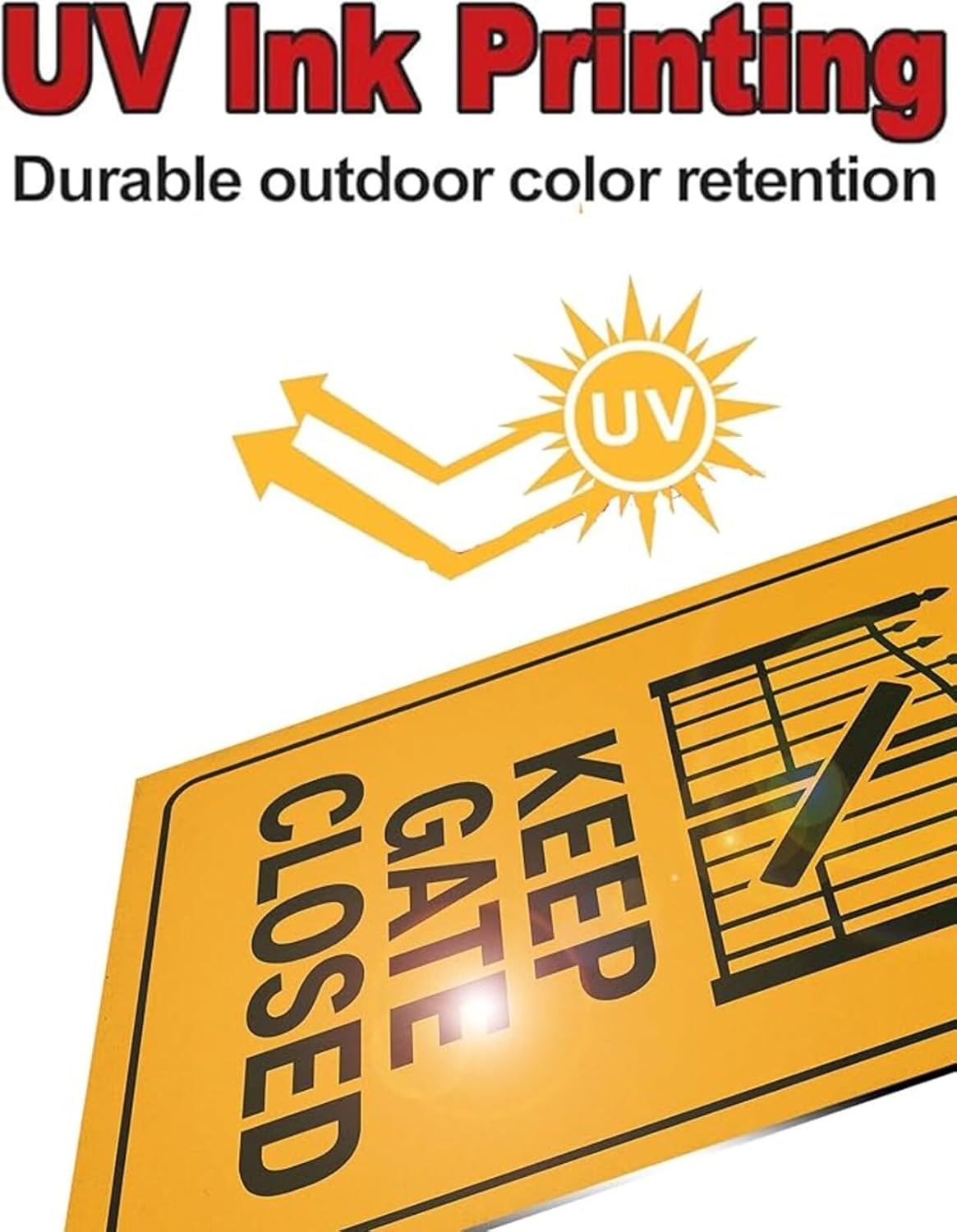 Keep Gate Closed Sign – 2 Pack 9x12 Inch Rustproof Aluminum Warning, Weatherproof Metal Gate for Outdoor Fence, Includes Screws & Jute Rope for Easy Hanging