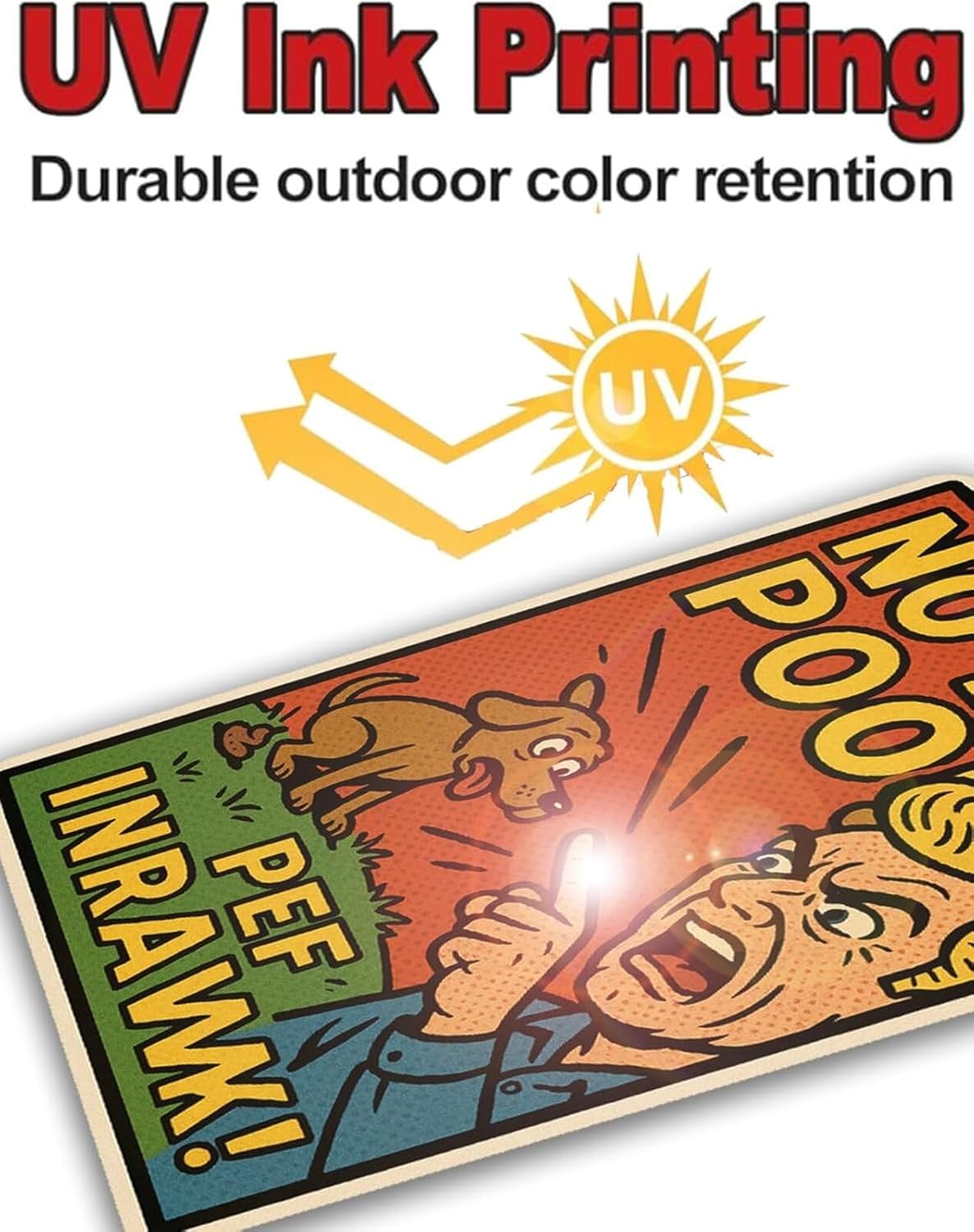 Dekvoraq No Dog Poop Sign 9x12 Inch – Funny Retro Style Yard Sign, Heavy Duty Rustproof Aluminum Dog Poop Signs for Lawn with FREE Mounting Accessories, Waterproof UV Printed Outdoor Sign