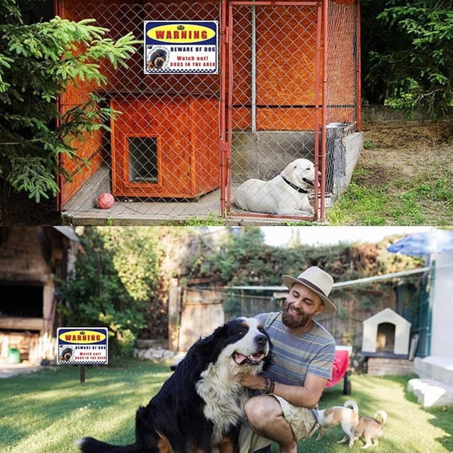 Beware of Dog Sign 9x12 Inch Aluminum Metal Outdoor Sign Waterproof Rustproof UV Printed with Free Mounting Kits Ideal for Fence/Gate/Yard Fits German Shepherd/Cane Corso/Pitbull Owners