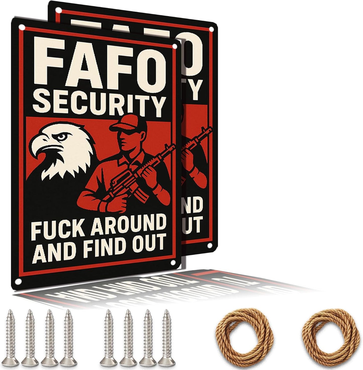 Protected By F Around and Find Out Sign, 12 х 8 Aluminum FAFO Security Sign,protect