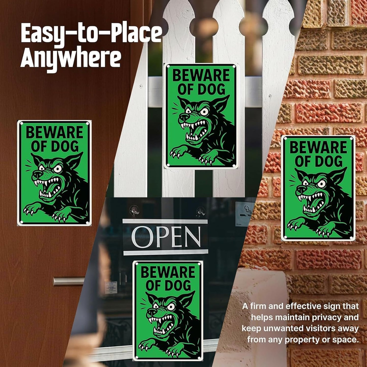 Beware of Dog Sign - UV Printed Waterproof Rust-Free Aluminum Metal Warning Sign with Free Screws & Rope | Fits as Beware of Dog Signs for Fence German Shepherd/Themed Signs for Home Security