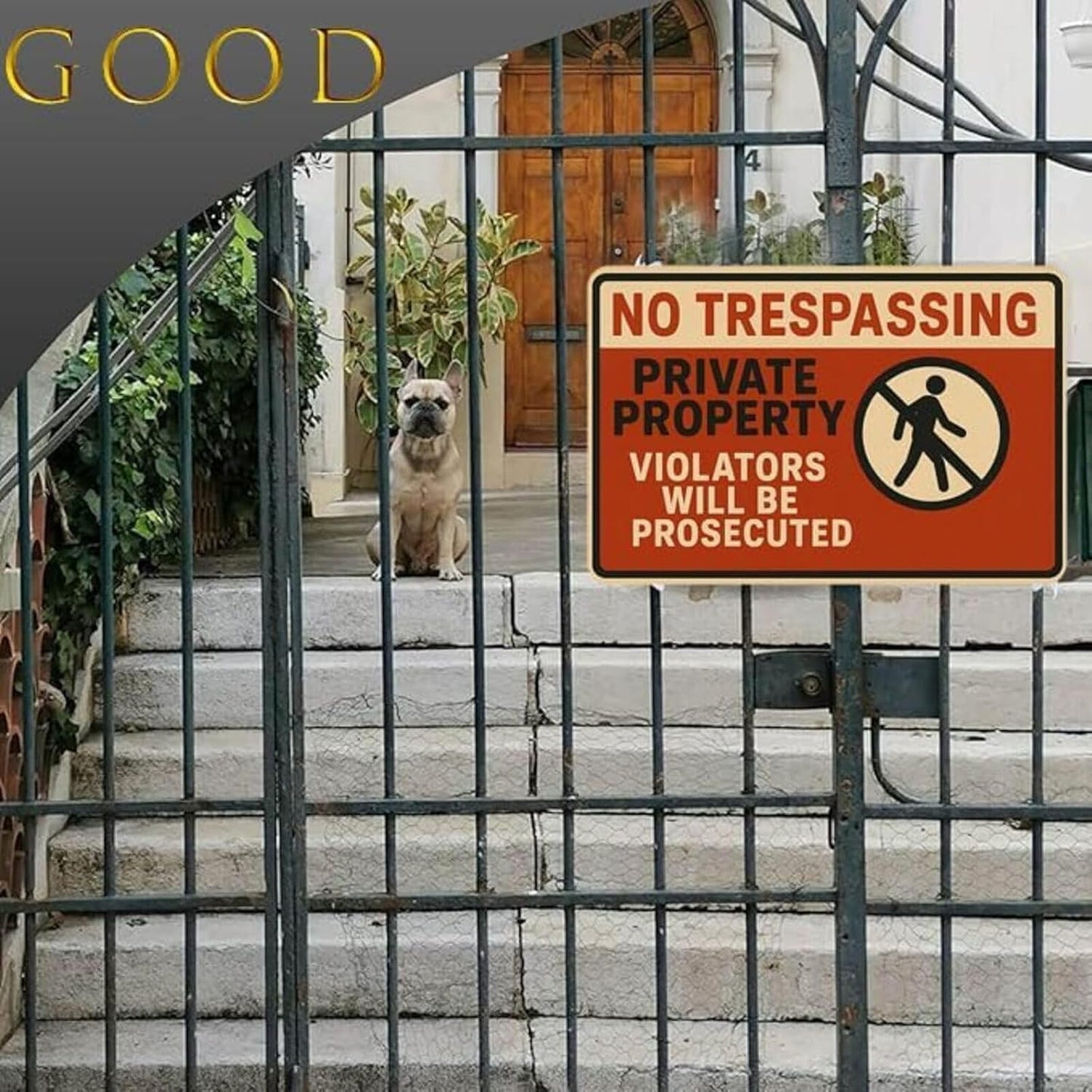 No Trespassing Sign 9x12 Inch Weather Resistant Aluminum Notice Private Property Sign UV Printed Visible Private Property Violators Will Be Prosecuted Signs with FREE Mounting Accessories