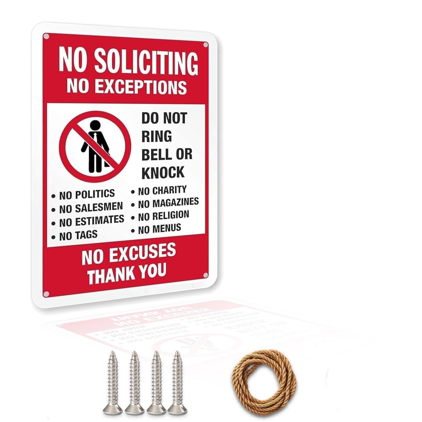 Hilarious No Soliciting Sign! "Jesus Is In, Sales Out" Rust-Resistant Galvanized Iron Door Sign, 8in * 12in, Unique Home Decor (No Soliciting We Are Too Broke, Found Jesus B) (Black)