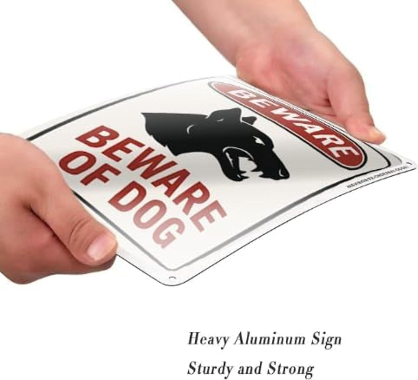 Beware of Dog Sign – 9x12 Inch Heavy Duty Rust-Free Aluminum Warning for Yard, Gate or Fence – Waterproof, UV Printed, Easy to Mount, Includes Screws & Jute Rope