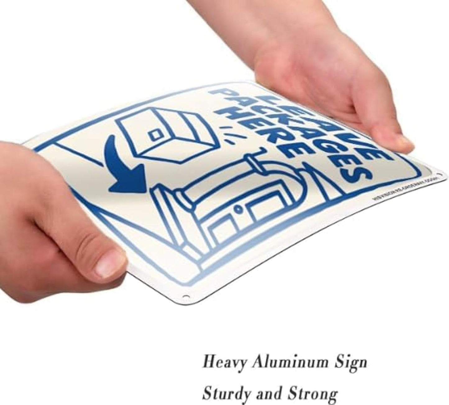 Dekvoraq Leave Packages Here 9x12 Inch – Heavy Duty Rustproof Aluminum Please Leave Packages Here Sign with FREE Mounting Accessories, Waterproof UV Printed Delivery Drop Off