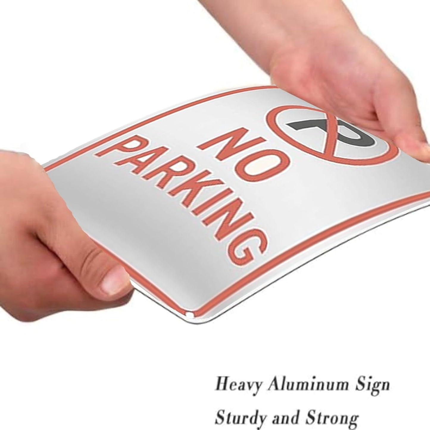 No Parking Signs 9x12 Inch - Heavy Duty Aluminum Metal Outdoor Sign Waterproof Rustproof UV Printed No Parking Sign for Driveway Private Property Fire Lane with Free Mounting Accessories