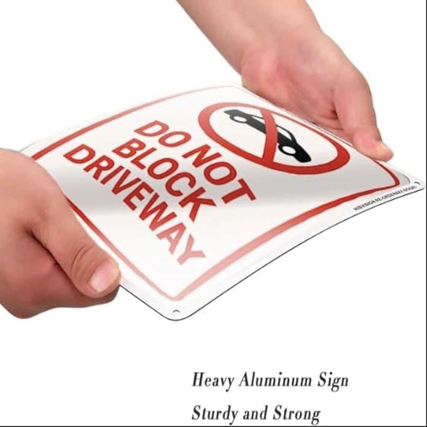 Do Not Block Driveway Sign 9x12 Inch - Heavy Duty Rustproof Aluminum No Parking Sign with Free Mounting Kit Waterproof UV Printed Outdoor Private Property Warning Sign for Driveway/Fence/Garage