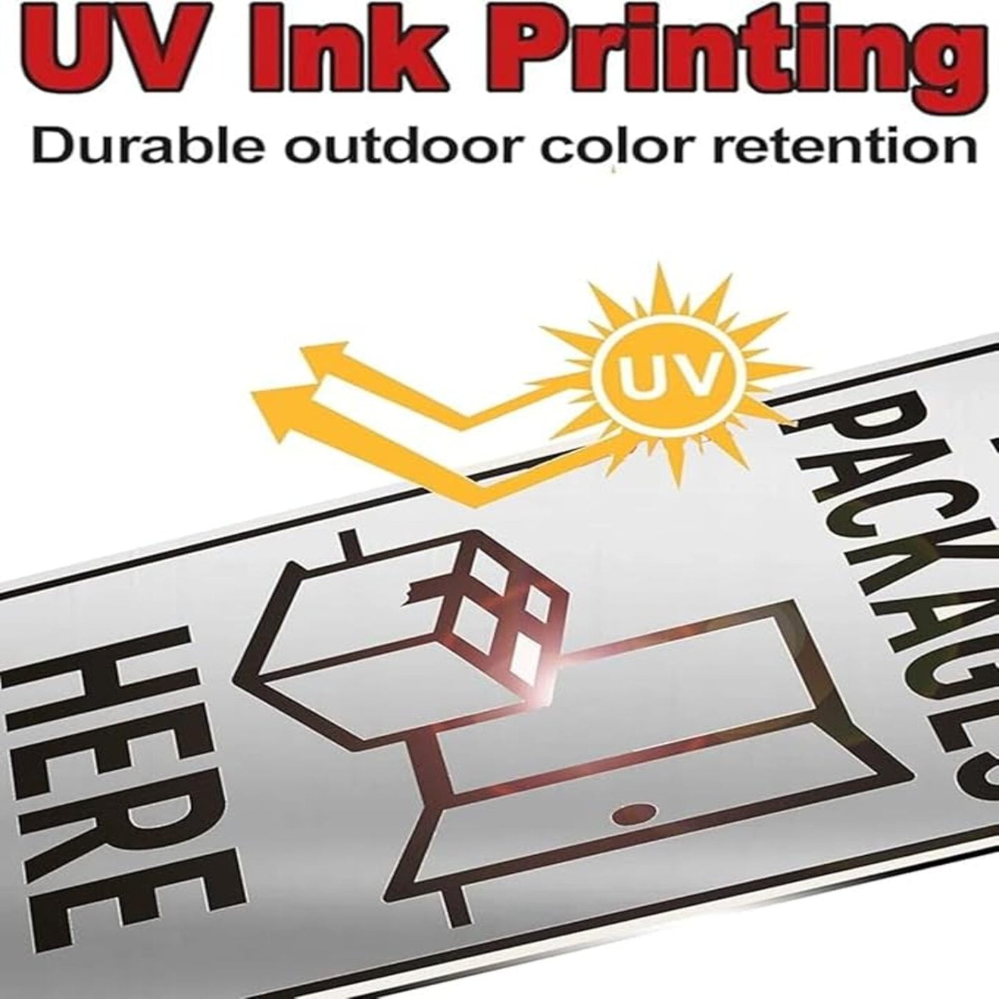 Leave Packages Here Sign 9x12 Inch - Aluminum Metal Delivery Signs for Packages Waterproof Rustproof UV Printed Custom Outdoor Delivery Instructions Sign with FREE Mounting Accessories