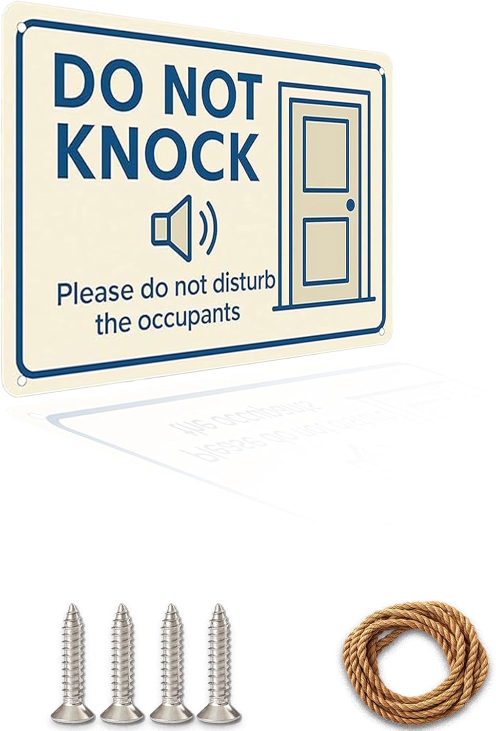 Dekvoraq Do Not Knock 9x12 Inch – Heavy Duty Rustproof Aluminum Please Do Not Disturb Sign with FREE Mounting Accessories, Waterproof UV Printed Outdoor Door Gate