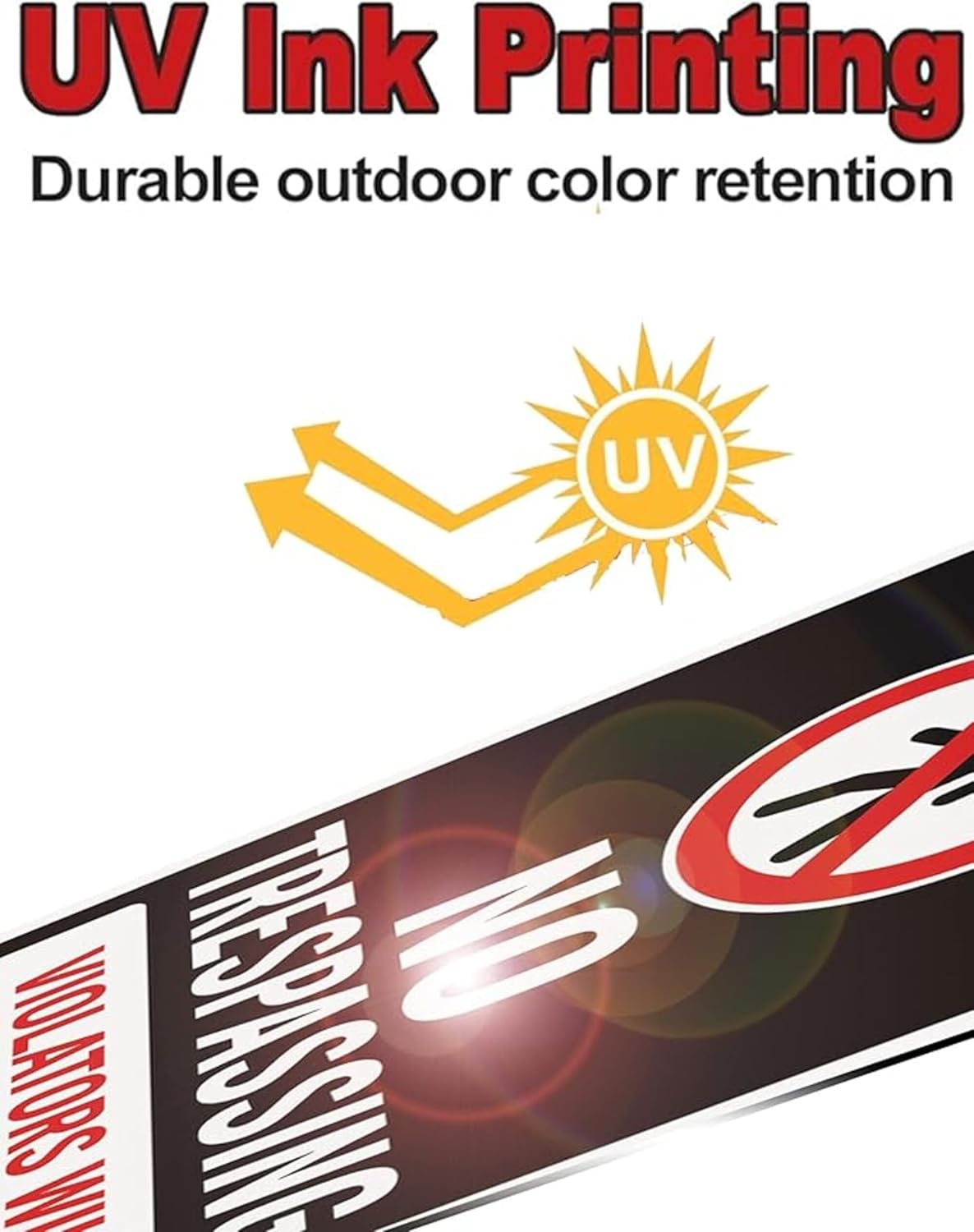 No Trespassing Signs for Private Property 9x12 Inch Rust-Free Aluminum Metal, UV Printed Waterproof Outdoor Weather Resistant Warning Sign for Yard Fence Gate with Free Accessories