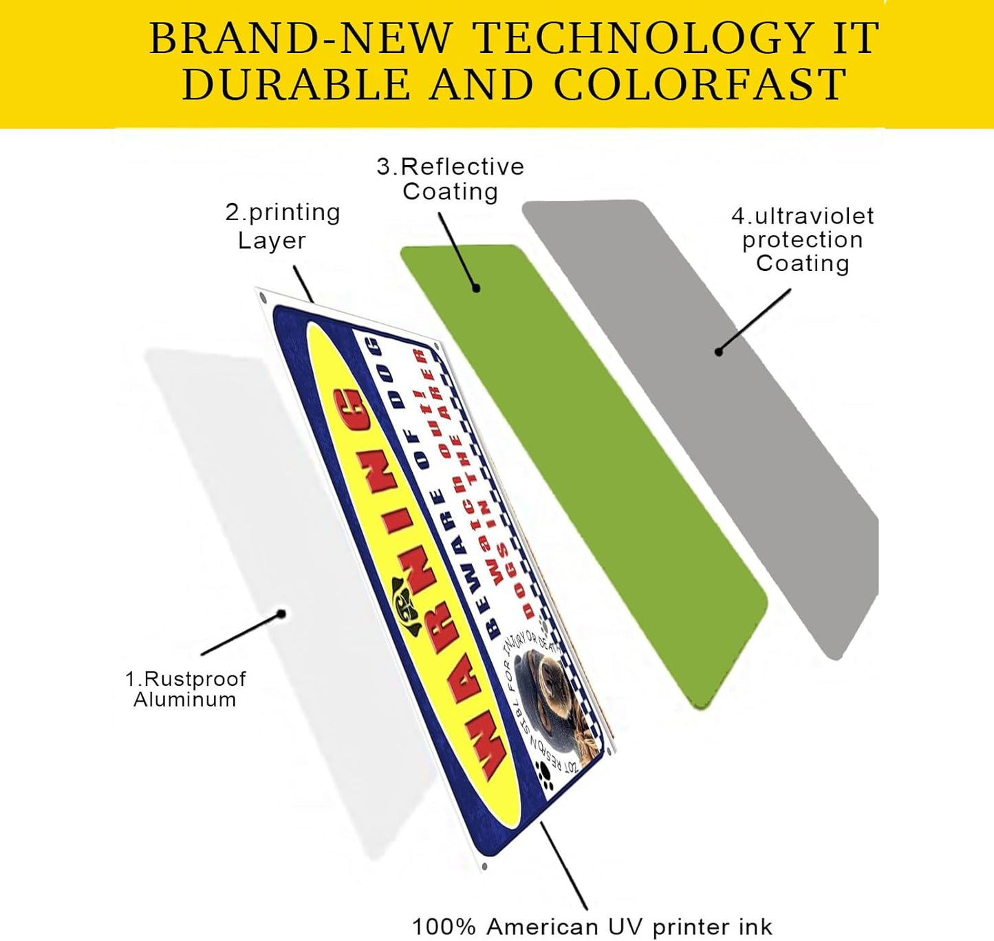 Beware of Dog Sign 9x12 Inch Aluminum Metal Outdoor Sign Waterproof Rustproof UV Printed with Free Mounting Kits Ideal for Fence/Gate/Yard Fits German Shepherd/Cane Corso/Pitbull Owners