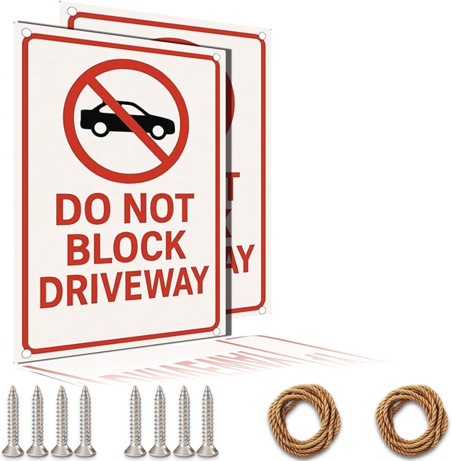 Do Not Block Driveway Sign 9x12 Inch - Heavy Duty Rustproof Aluminum No Parking Sign with Free Mounting Kit Waterproof UV Printed Outdoor Private Property Warning Sign for Driveway/Fence/Garage