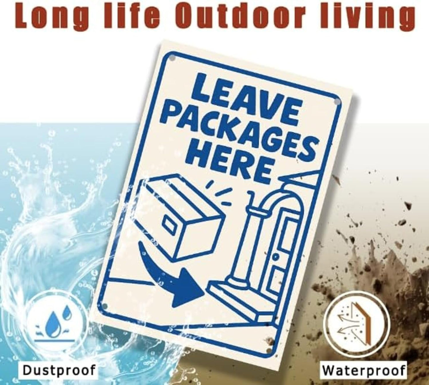 Dekvoraq Leave Packages Here 9x12 Inch – Heavy Duty Rustproof Aluminum Please Leave Packages Here Sign with FREE Mounting Accessories, Waterproof UV Printed Delivery Drop Off
