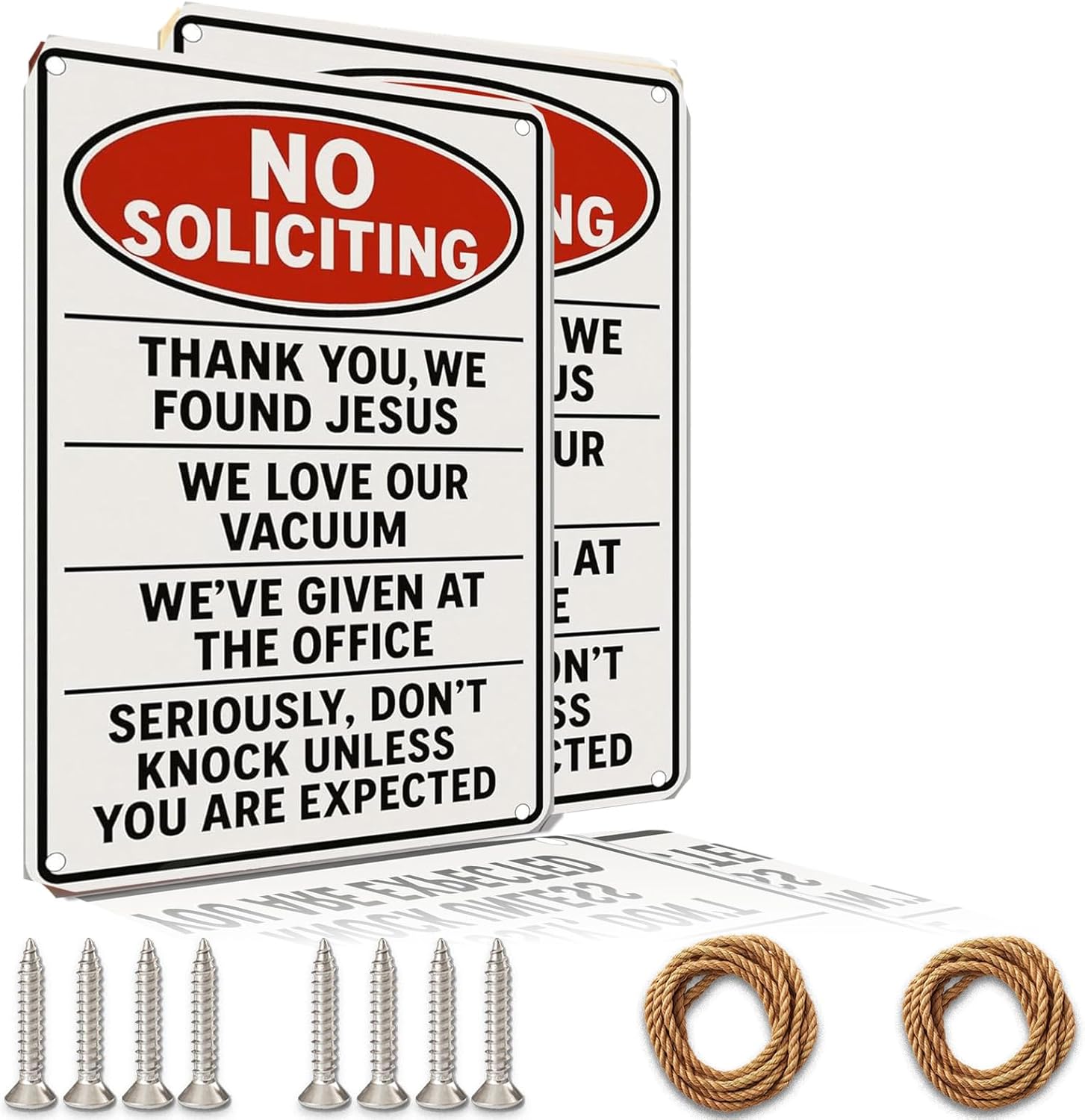 Funny No Soliciting Sign 9x12 Inch - Heavy Duty Aluminum No Soliciting Signs for House Waterproof UV Printed Outdoor Sign with FREE Mounting Accessories No Soliciting Sign for Door/Yard/Front Door