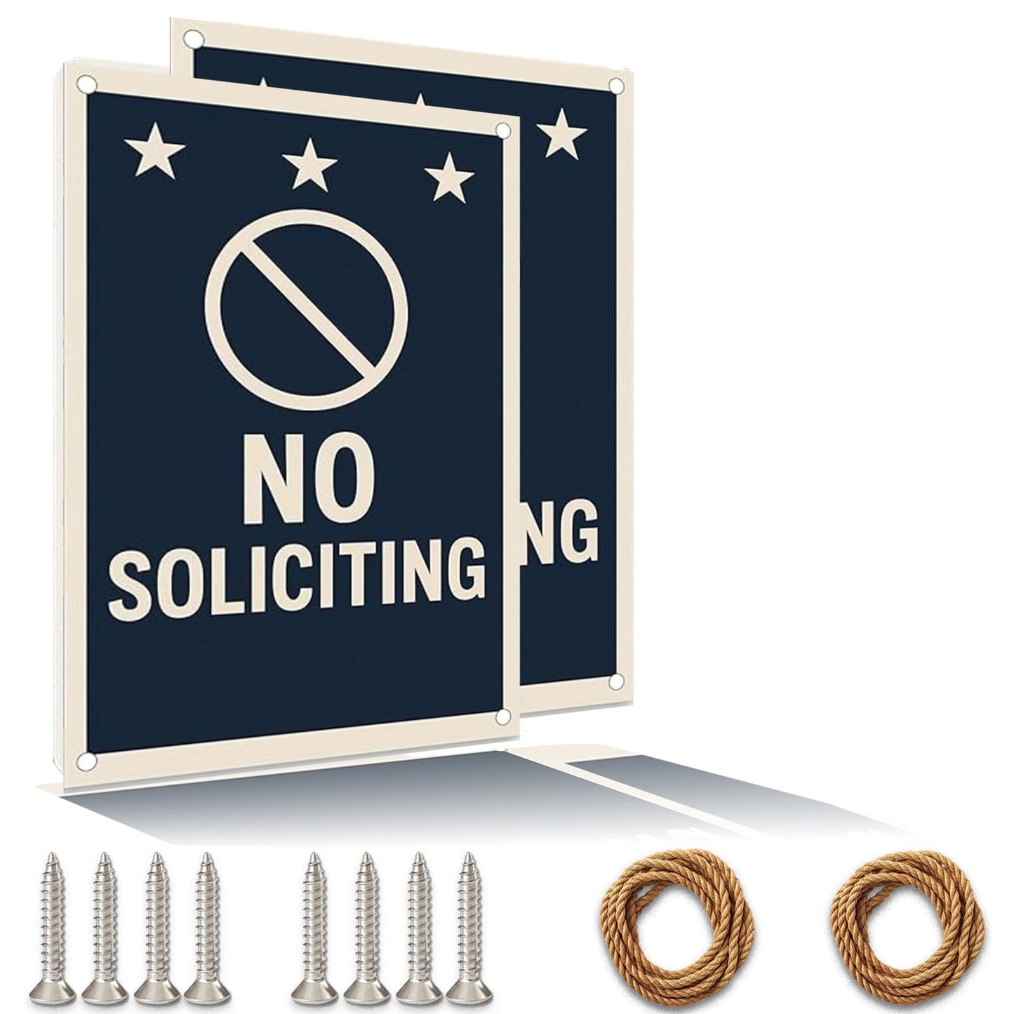 Do Not Knock Sign – 9x12 Inch Funny No Soliciting Metal Sign with Angry Woman Graphic, Rustproof Aluminum, Weatherproof & Windproof, Easy to Clean, Durable Warning for Door or Porch, Includes Screws & Rope