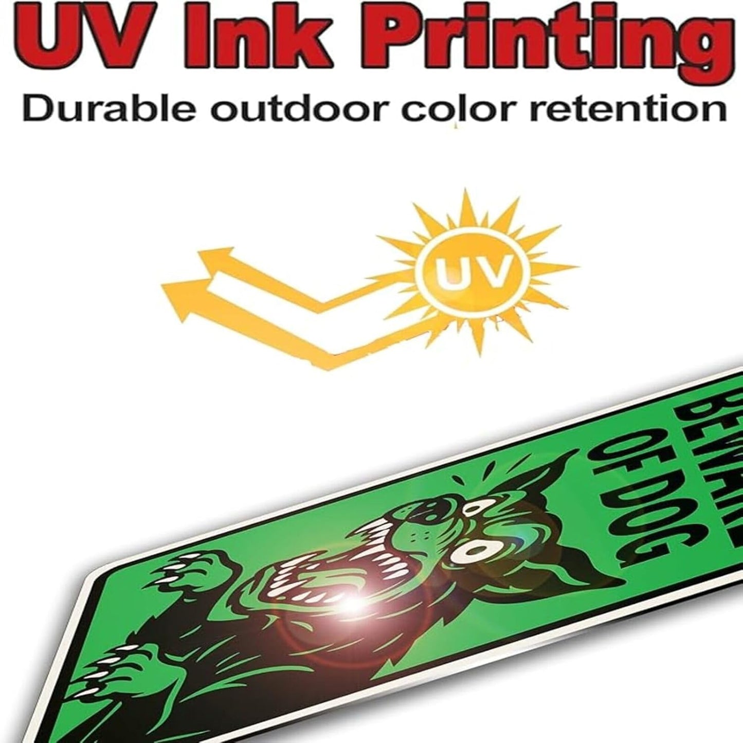 Beware of Dog Sign - UV Printed Waterproof Rust-Free Aluminum Metal Warning Sign with Free Screws & Rope | Fits as Beware of Dog Signs for Fence German Shepherd/Themed Signs for Home Security