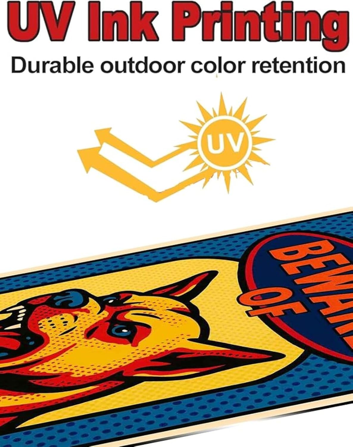 Dekvoraq Beware of Dog Sign 9x12 Inch – Heavy Duty Aluminum Rustproof Outdoor Security Warning Sign with FREE Mounting Accessories, UV Printed Waterproof Guard Dog Yard Sign