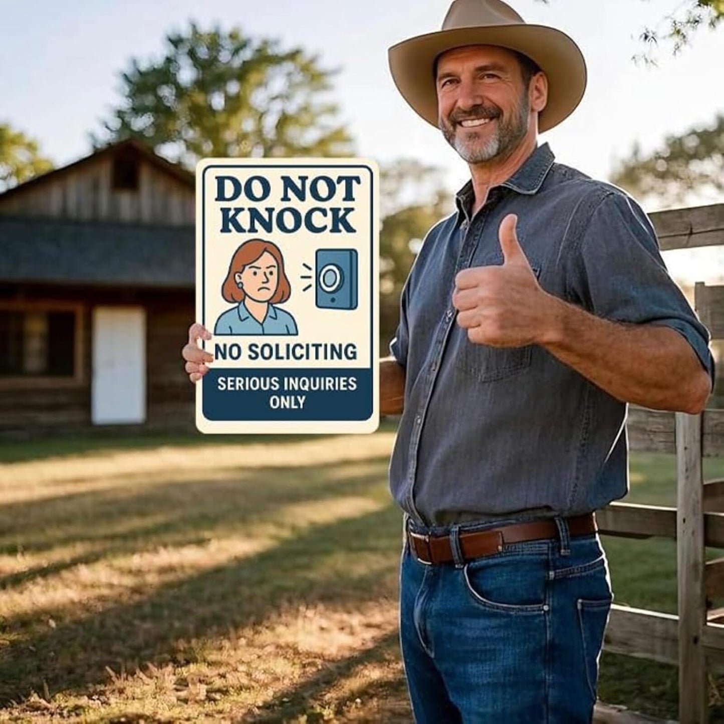 Do Not Knock Sign – 9x12 Inch Funny No Soliciting Metal Sign with Angry Woman Graphic, Rustproof Aluminum, Weatherproof & Windproof, Easy to Clean, Durable Warning for Door or Porch, Includes Screws & Rope