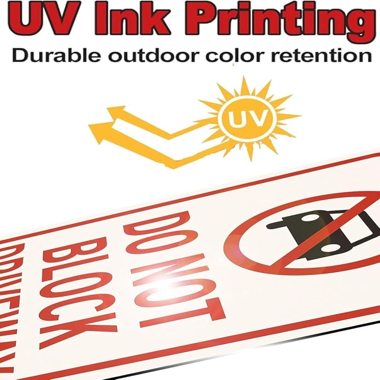 No Parking Signs Metal 9x12 Inch Aluminum Do Not Block Driveway Sign Weather Resistant No Parking Yard Sign for Outdoor Private Property/Street/Fire Lane with Free Mounting Screws & Jute Rope