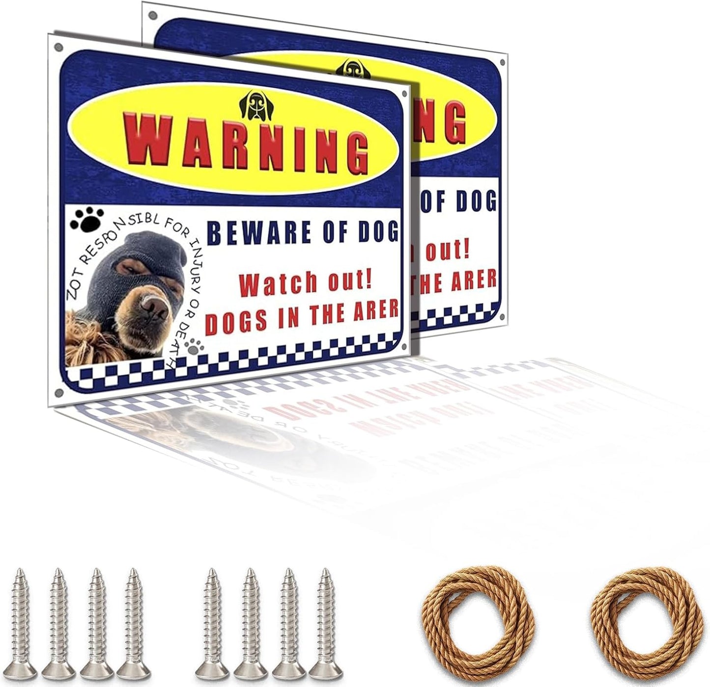 Beware of Dog Sign 9x12 Inch Aluminum Metal Outdoor Sign Waterproof Rustproof UV Printed with Free Mounting Kits Ideal for Fence/Gate/Yard Fits German Shepherd/Cane Corso/Pitbull Owners