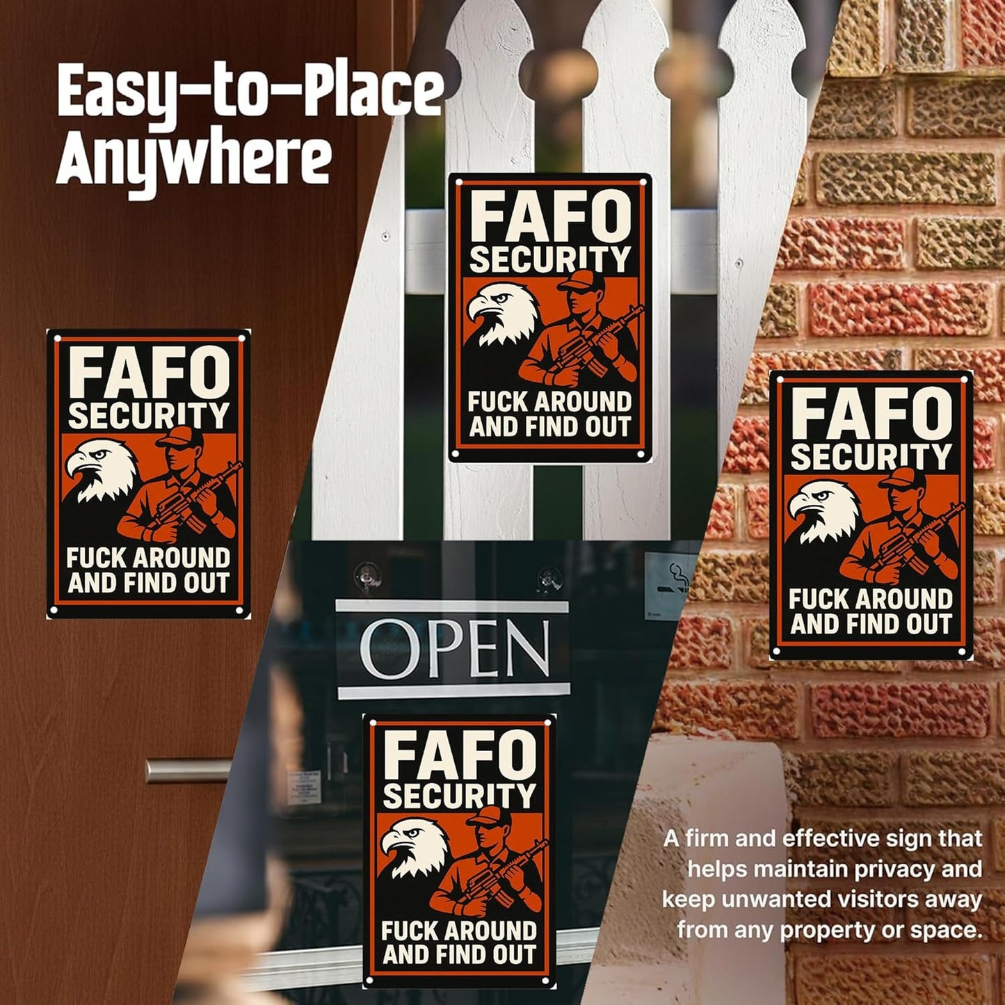 Protected By F Around and Find Out Sign, 12 х 8 Aluminum FAFO Security Sign，protect