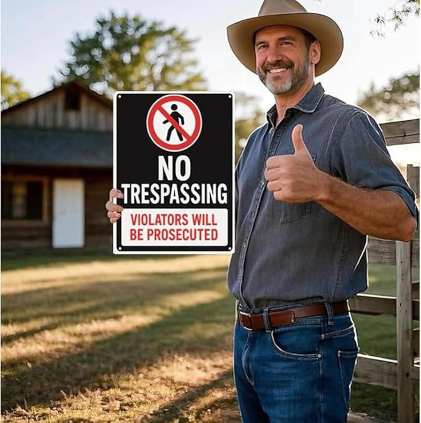 No Trespassing Signs for Private Property 9x12 Inch Rust-Free Aluminum Metal, UV Printed Waterproof Outdoor Weather Resistant Warning Sign for Yard Fence Gate with Free Accessories