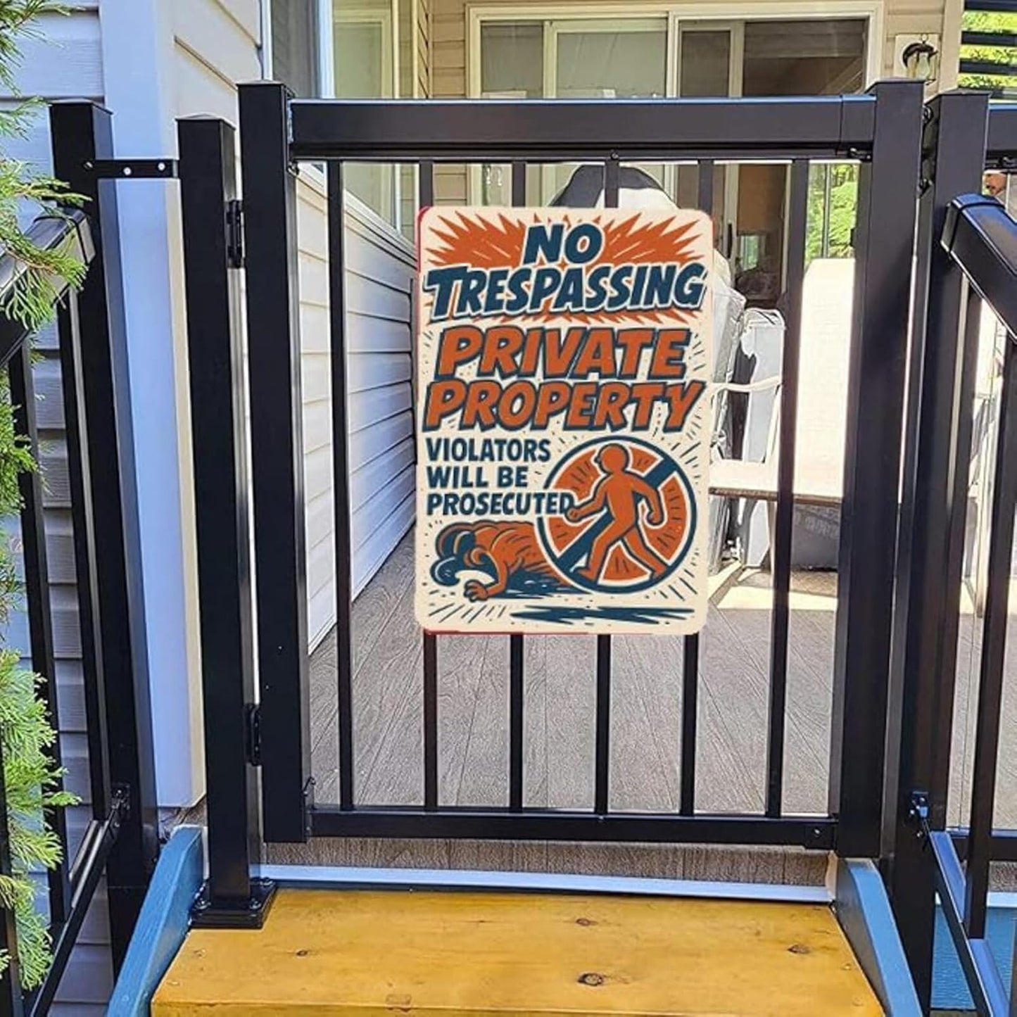 No Trespassing Private Property Sign 9x12 Inch – Heavy Duty Rustproof Aluminum Outdoor Security Sign Waterproof UV Printed Private Property Sign with FREE Mounting Accessories