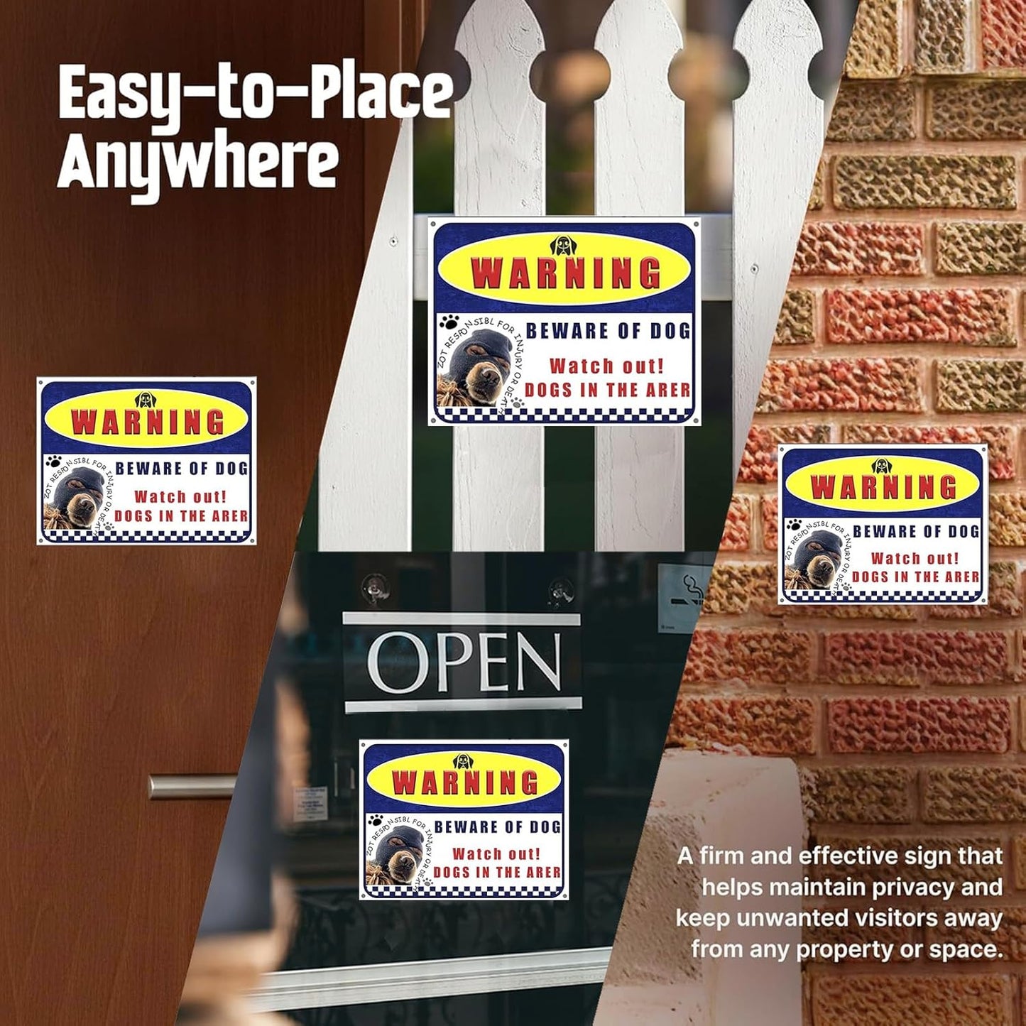 Beware of Dog Sign 9x12 Inch Aluminum Metal Outdoor Sign Waterproof Rustproof UV Printed with Free Mounting Kits Ideal for Fence/Gate/Yard Fits German Shepherd/Cane Corso/Pitbull Owners