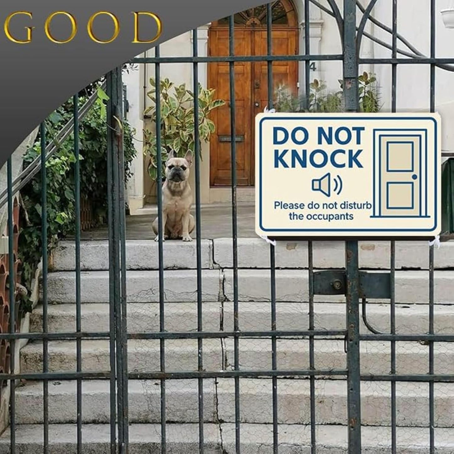 Dekvoraq Do Not Knock 9x12 Inch – Heavy Duty Rustproof Aluminum Please Do Not Disturb Sign with FREE Mounting Accessories, Waterproof UV Printed Outdoor Door Gate